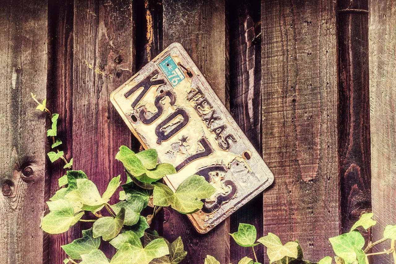 Stock photo: close-up of a car license plate