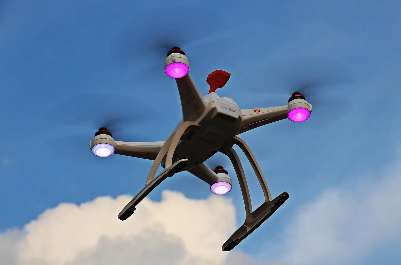 Stock photo: A drone flying through storm clouds