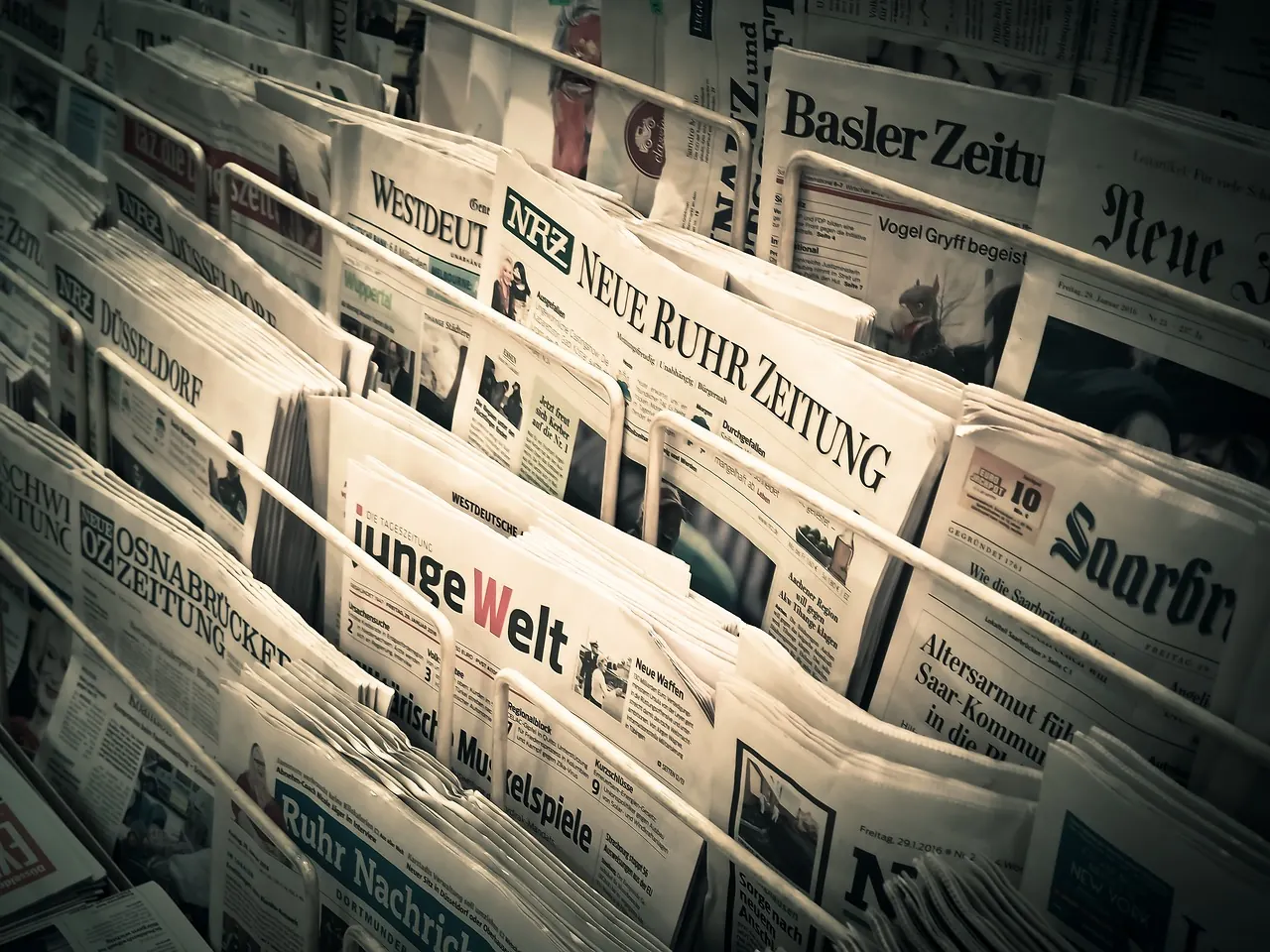 Stock photo: unread newspaper coffee