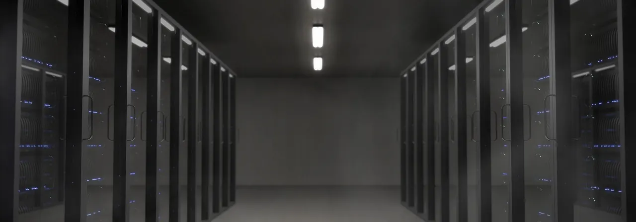 Stock photo: glowing server racks in dark data center