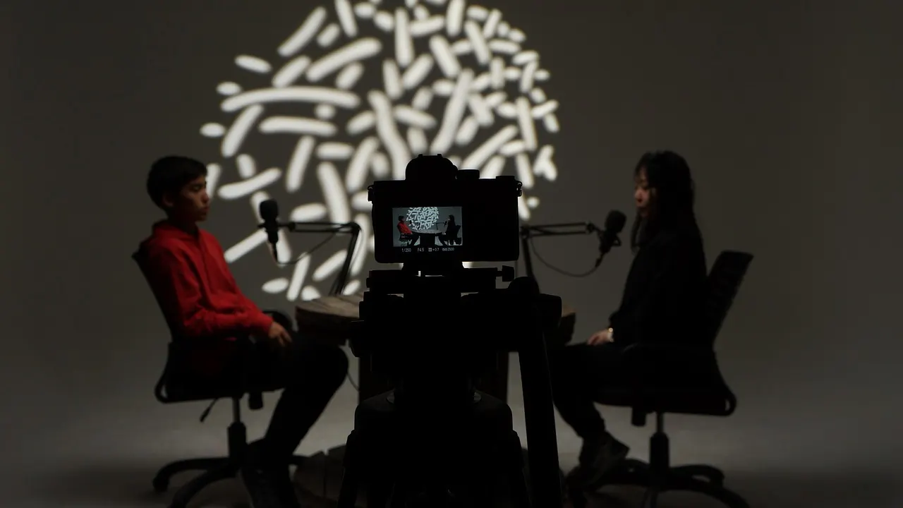 Foto de archivo: plató de programa de entrevistas