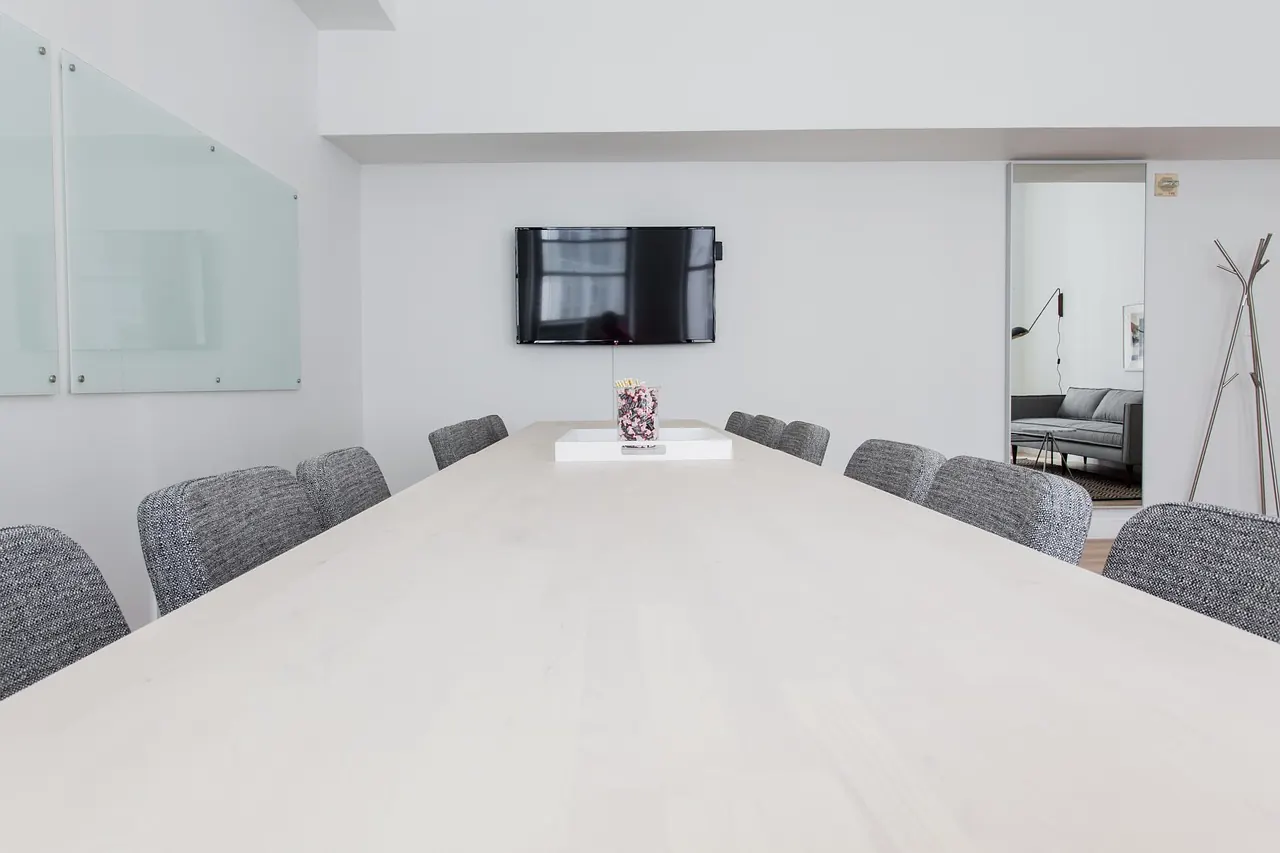 Stock photo: ring light in empty conference room