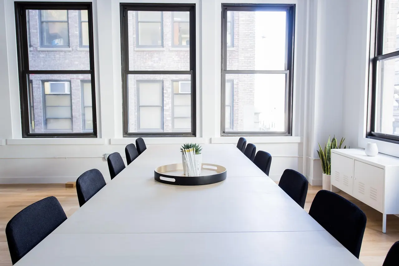 Stock photo: an empty chair in an executive boardroom