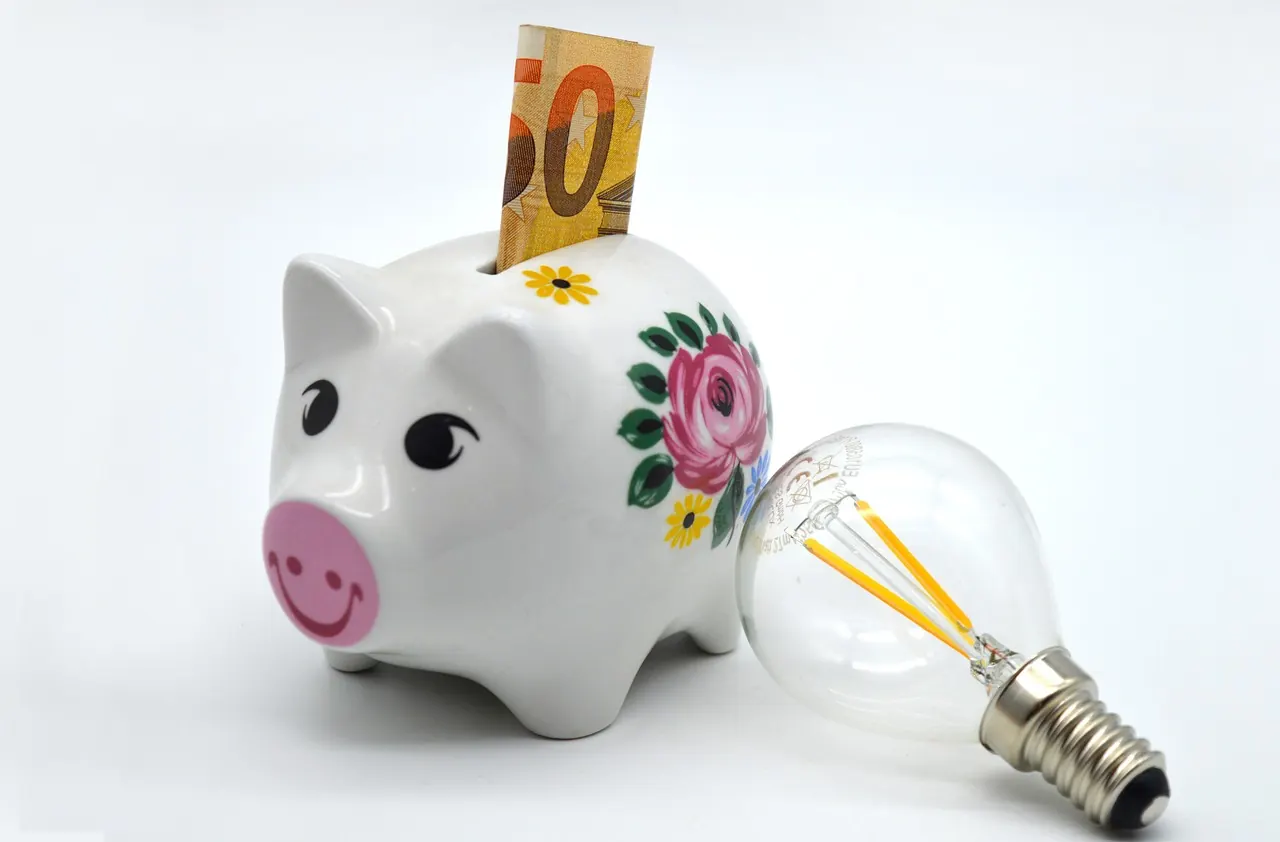 Stock photo: cash lying on an energy bill