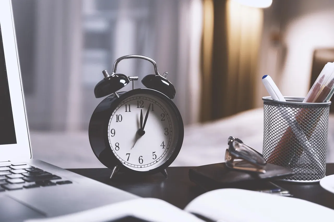 Stock photo: tired office worker clock