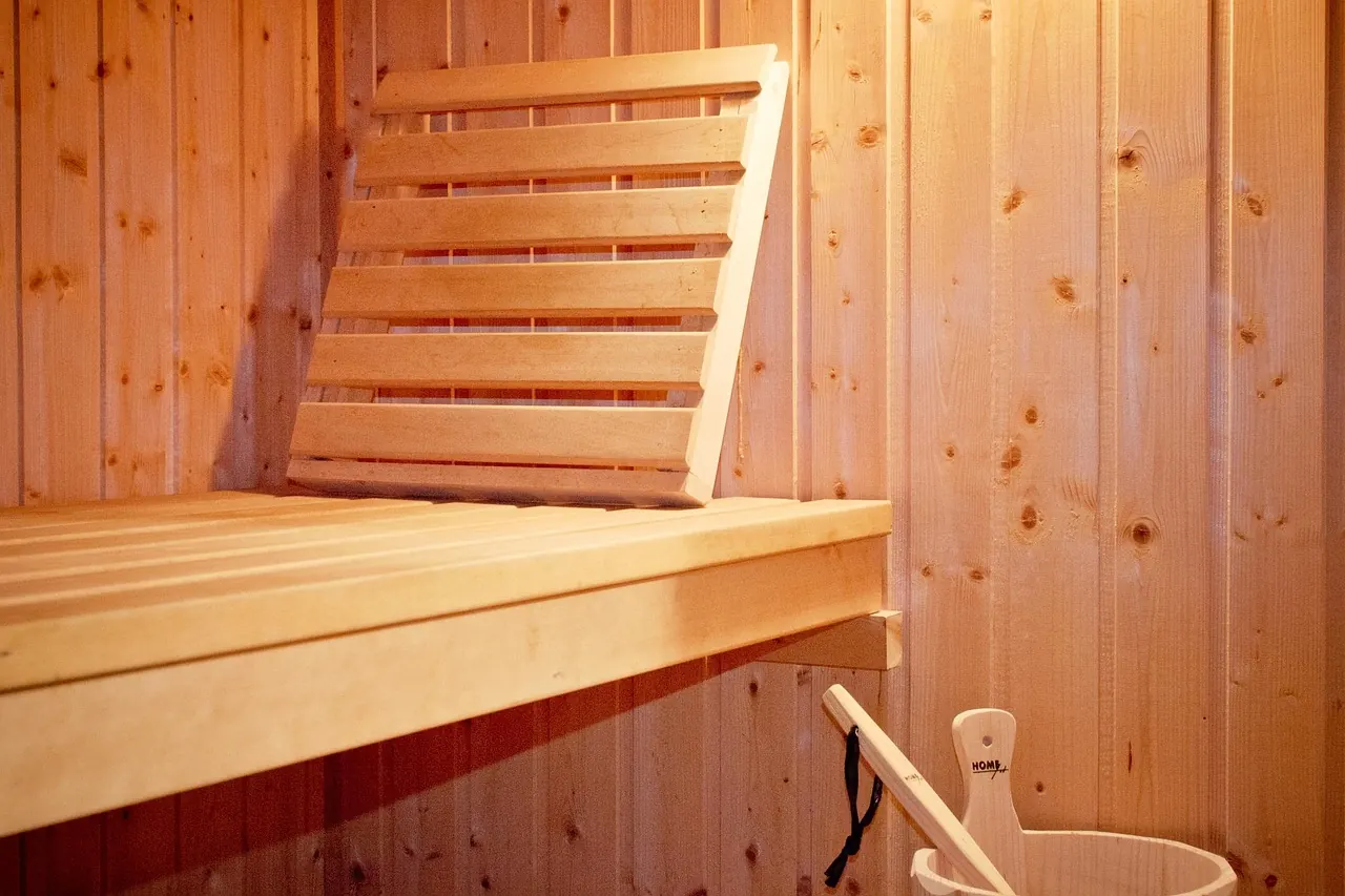 Stock photo: interior of an empty wooden sauna room