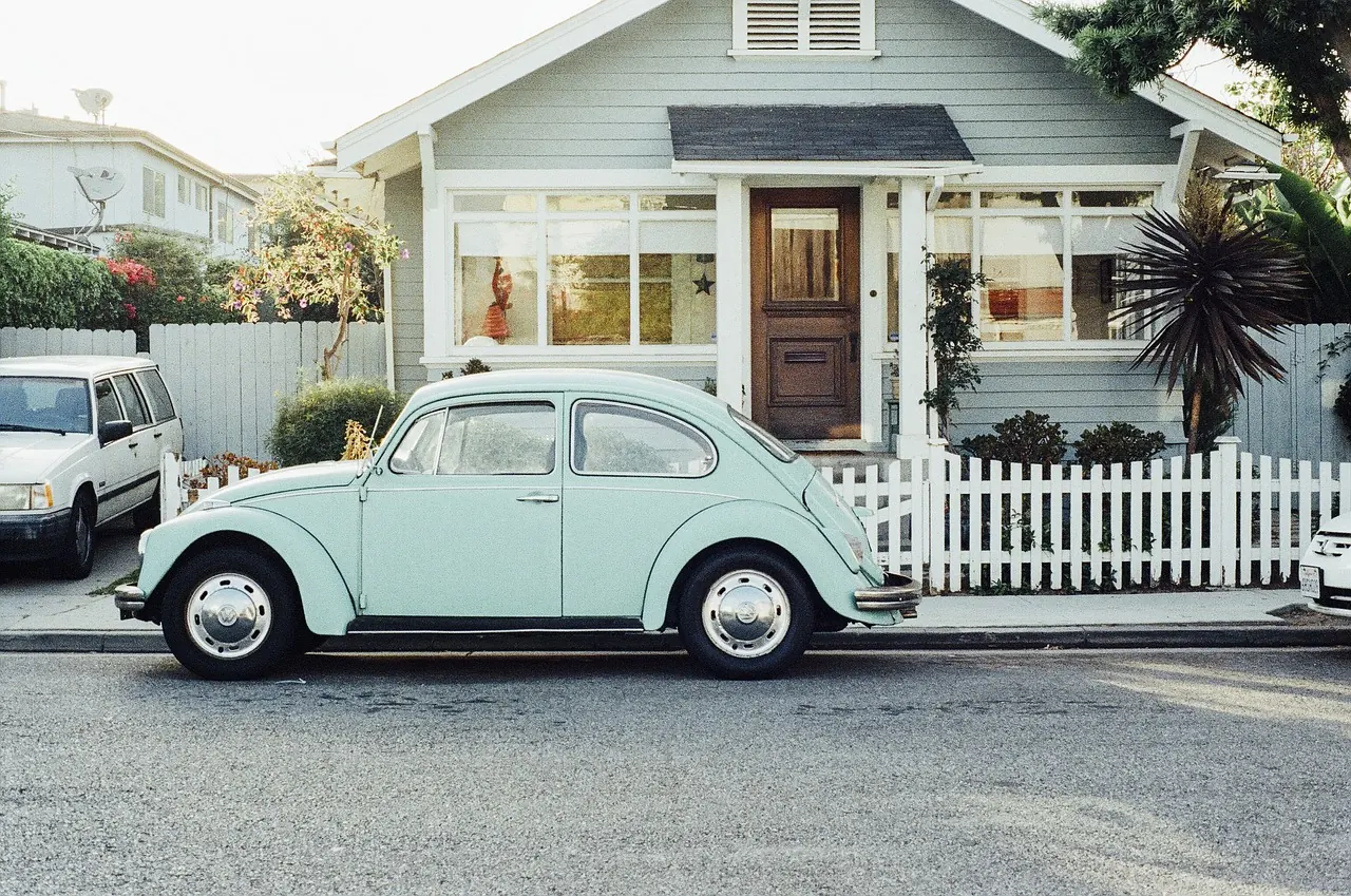 Stock photo: row of modern suburban houses on street