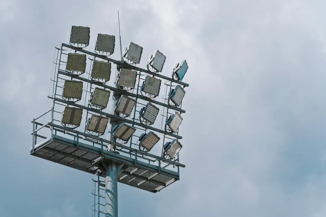 Stock photo: a cloudy sky above an empty stadium
