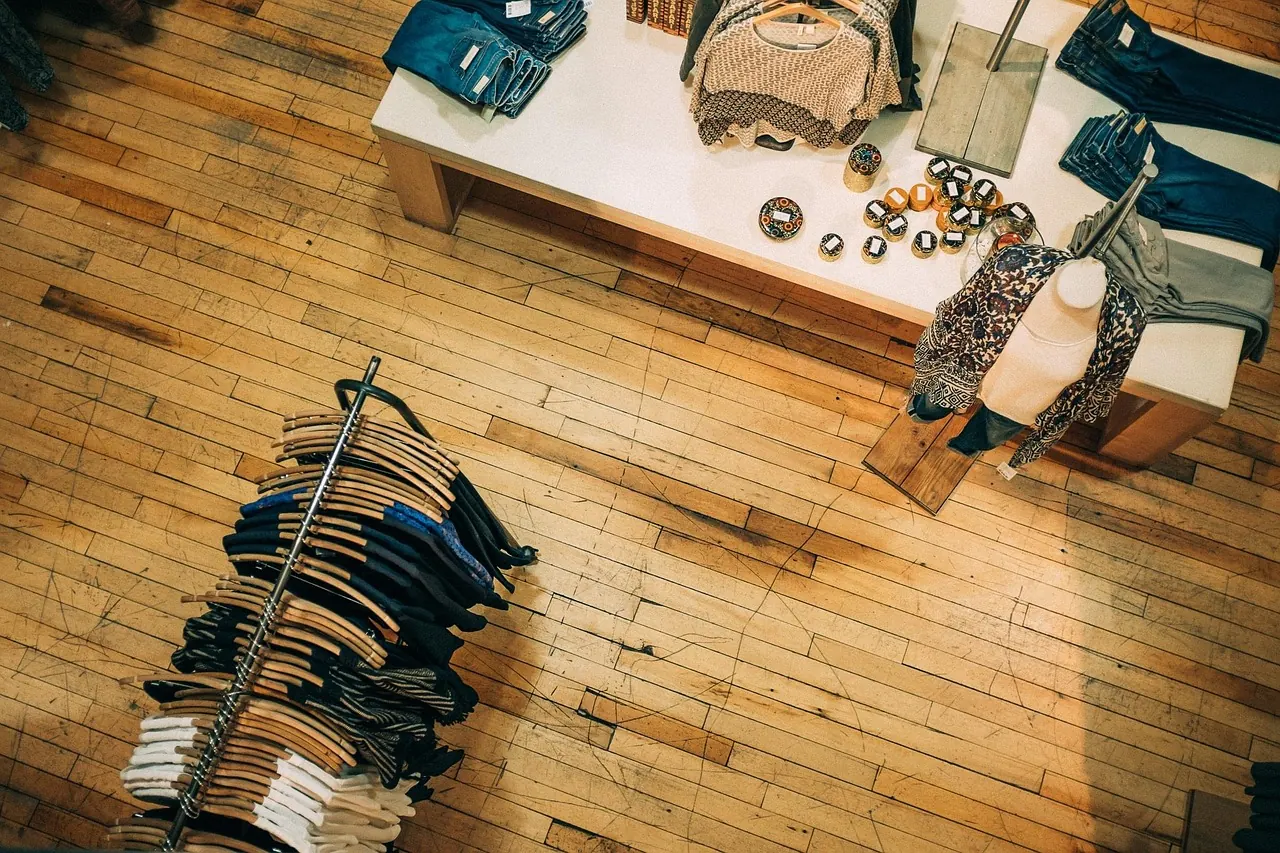 Stock photo: clothes rack shop