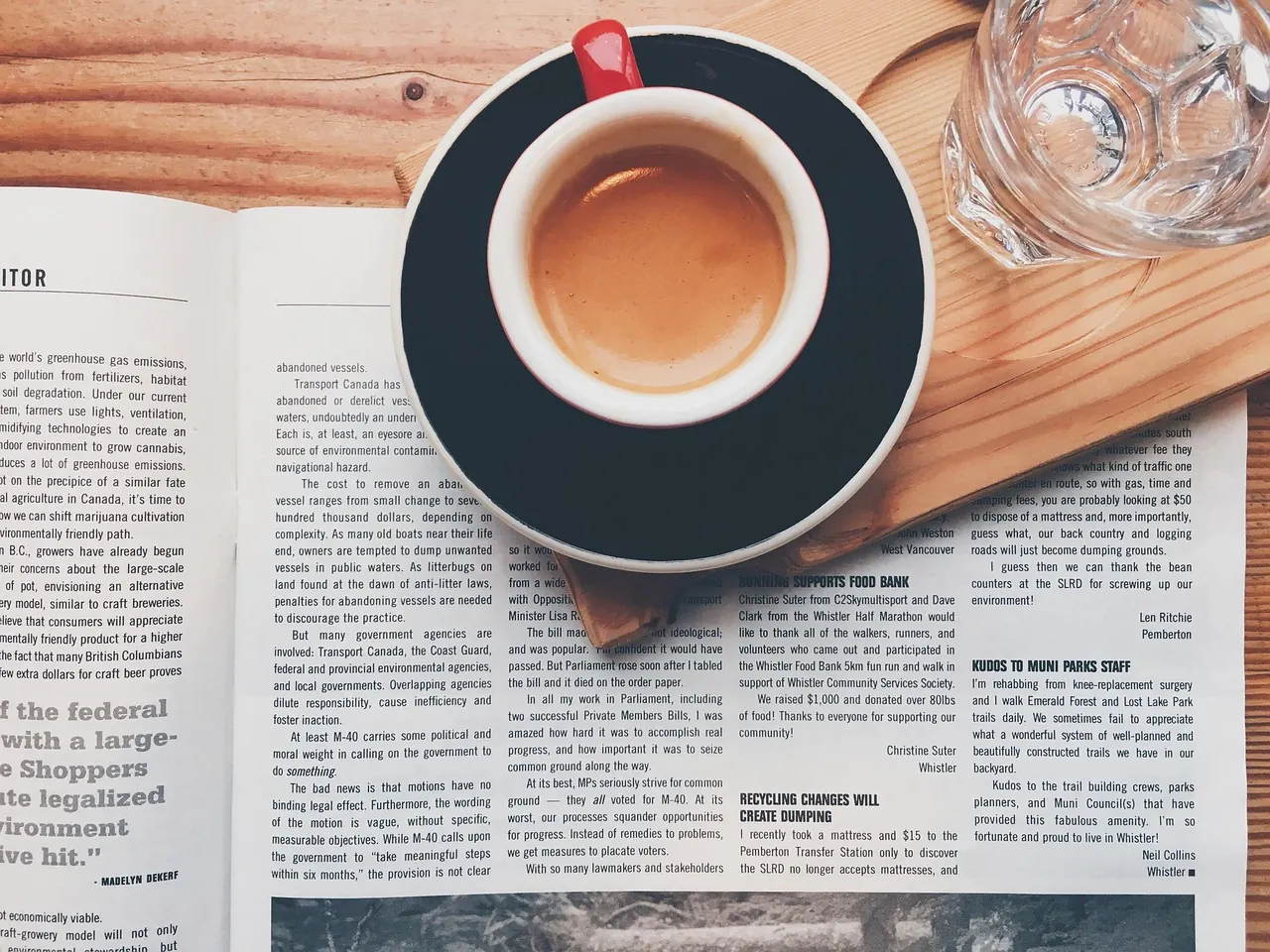 Stock photo: newspaper and coffee