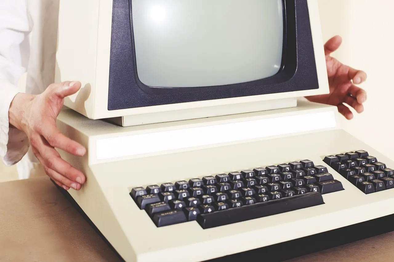 Stock photo: outdated computer monitor displaying text webpage